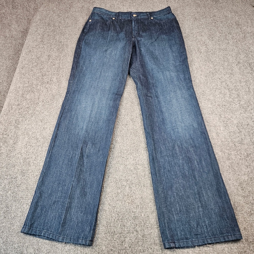 Escada Sport Linda Wide Leg Jeans Dark Wash Cotton Made in Italy Womens 35x35
